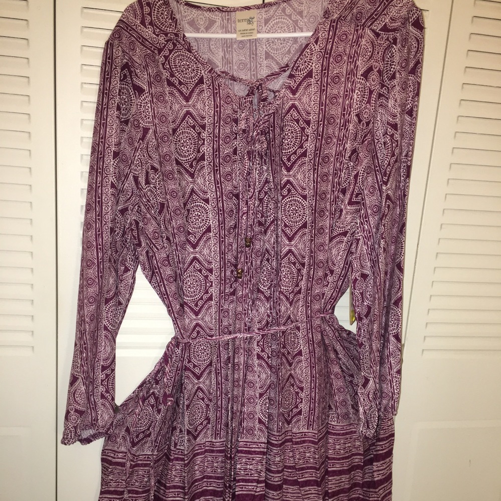 Terra & Sky woven belted peasant dress Size 16-18